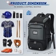 thumbnail image 4 of Mochila de béisbol RAINSMORE, ligera, para softball, color gris, 4 of 7