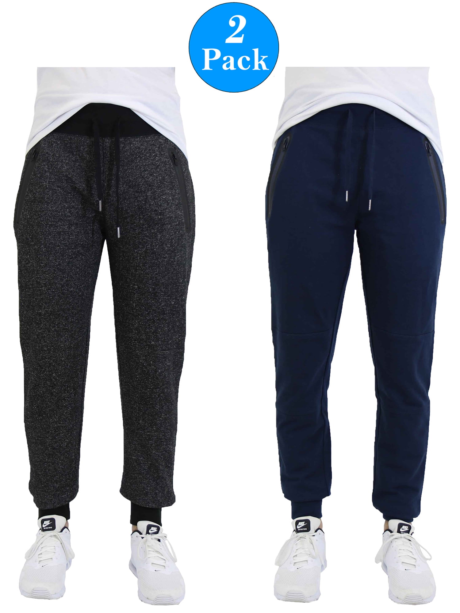 Men's Jogger Sweatpants With Zipper Pockets (2Pack) Walmart Canada