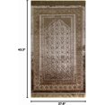 thumbnail image 2 of Modefa Velvet Prayer Rug with Prayer Beads Turkish Janamaz Sajadah Floral Stamp Luxury Plush (Mink), 2 of 8