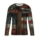 thumbnail image 5 of Blusas y camisas de manga larga con cuello redondo para hombre, blusas casuales de manga larga con cuello redondo, blusas estampadas, blusas de poliéster para hombre, 5 of 5