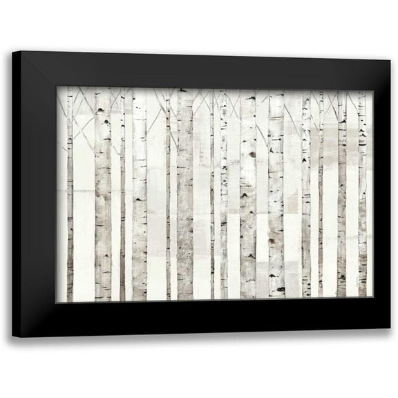 Tillmon, Avery 14x11 Black Modern Framed Museum Art Print Titled - Birch Trees on White