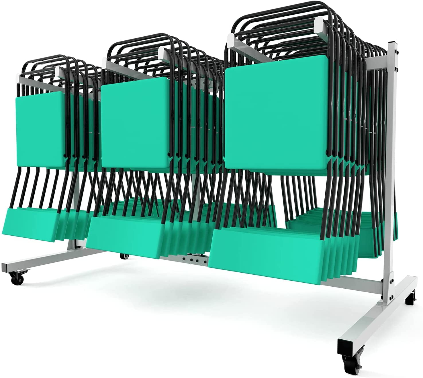 Layer Folding Table and Chair Cart General Chair Dolly Stackable 48