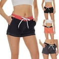 thumbnail image 4 of B91xZ Shorts pour Femmes Taille Élastique Douce Été Décontracté, Rouge S, 4 of 5