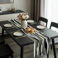 thumbnail image 2 of Sage Green Stripe Table Runner 120 Inches Long, Grey White Geometric Modern Abstract Kitchen Coffee Dining Table Decoration for Home Party Birthday Wedding Home Decor 13x120 Inches, 2 of 8
