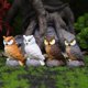 thumbnail image 4 of Mini estatua de búho, 4 Uds., espantapájaros, búho artificial, señuelo, escultura, accesorios de jardín de hadas, suministros, macetas para plantas de micropaisaje, 4 of 5