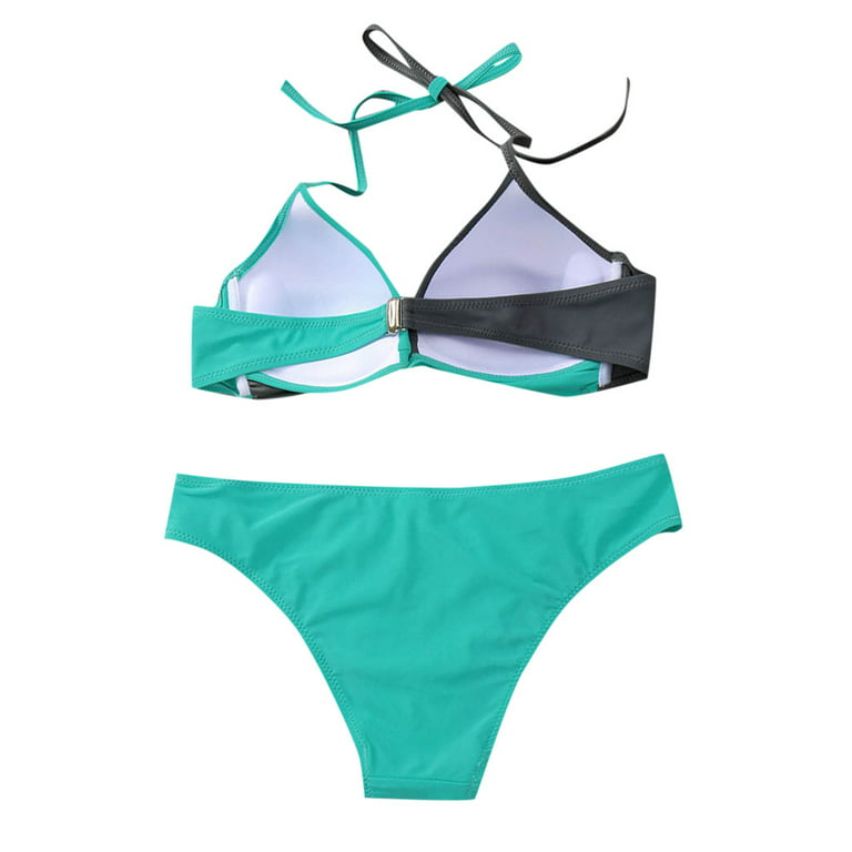MRULIC tankini bathing suits for women Bathing Bikini Pushup Beachwear  Swimwear Suit Womens Swimsuit Set Padded Bra Swimwears Tankinis Set Yellow  + XL 