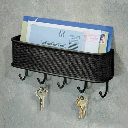 

Mail Letter Storage Holders Wall Mount Key Rack Organizers with 5 Hooks Durable Wall Key Hooks Holders Key Hangers for Home Office Entryway Living Room Kitchen Bathroom Door