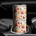 thumbnail image 3 of 20oz Fall Watercolor Autumn Leaves Pattern Skinny Tumblers Stainless Steel Tumbler with Lid and Straw,Vacuum Insulated Double Wall Travel Tumbler Cups with Cleaning Brush for Coffee,Tea, 3 of 6