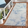 thumbnail image 2 of SAFAVIEH Courtyard Keelan Botanical Indoor/Outdoor Runner Rug, Grey/Navy, 2'3" x 8', 2 of 6