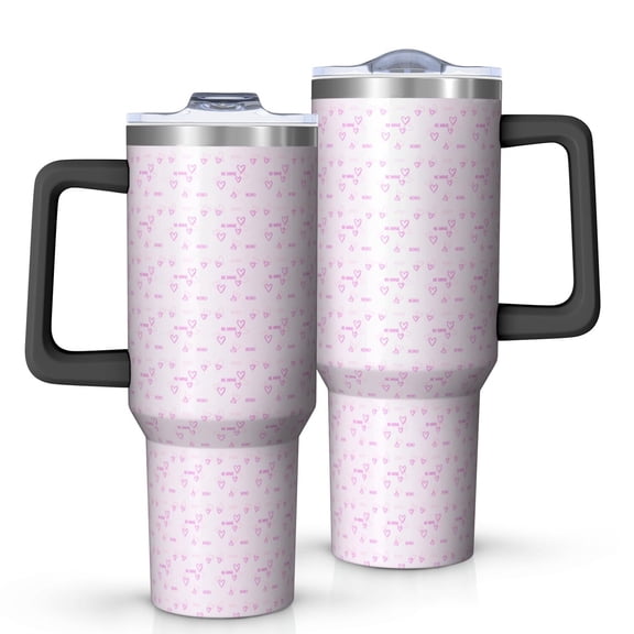 Modern 40oz Tumbler– Stainless Steel Insulated Tumbler with Handle and Straw, Large Capacity Travel Cup for Hot & Cold Drinks
