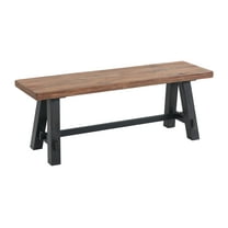Alaterre Furniture Adam 48"L Solid Wood Entryway Bench, Rustic Industrial Style, Seating, Easy Assembly, Brown