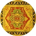 thumbnail image 1 of Ahgly Company Indoor Round Persian Yellow Traditional Area Rugs, 8' Round, 1 of 4