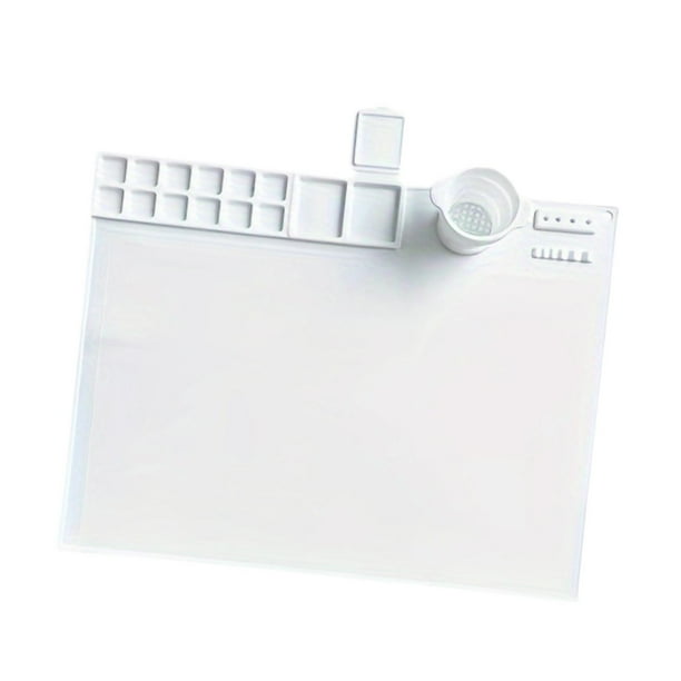 Tapete de silicona para pintar, lavable, fácil de limpiar, para manualidades y artistas Blanco