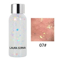 Bilqis Silver Body Glitter Gel, Eye Face Hair Body Glitter Makeup Gel Long Lasting Sparkling, Chunky Glitter Euphoria Makeup Mermaid Sequins for Women Girls