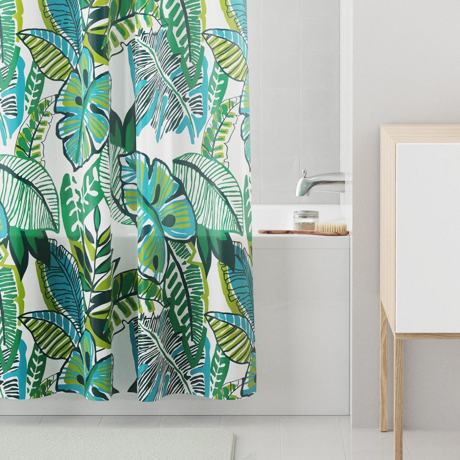 Rideau de douche décoratif Mainstays en PEVA recyclé, imperméable, de poids moyen, designs variés 78 cm x 183 cm