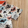 thumbnail image 4 of Two-Piece Suit for Boys Beautiful and Fashionable Short Sleeve Turn-Down Collar Shirt with Cartoon Animal Patterns and Pure Color Shorts Set for Boys Cute Style Boys? Suit, 4 of 7