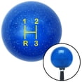 thumbnail image 1 of American Shifter  Yellow Shift Pattern 12n Blue Metal Flake Shift Knob with M16 x 1.5 Insert Shifter, 1 of 1