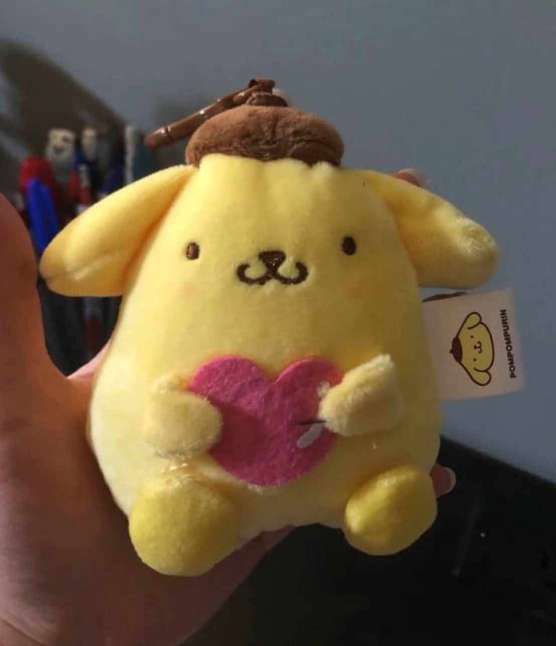 Sanrio Pompom Purin Pompompurin Plush Keychain Plush Key Clip Backpack Clip, 1 count