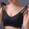 thumbnail image 2 of ByworldtasicNo Boundaries Womens Seamless Wireless Bra Wide Shoulder Strap V Neck Padded Support Bra Closure Daily Breathable Bra, 2 of 5