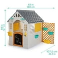 thumbnail image 4 of Dolu: Garden Playhouse With Fence - White-Grey-Yellow - Outdoor-Indoor Toy, Chalkboard Door, Durable Charming Design, Easy Assembly, Kids-Toddlers 2+, 4 of 7