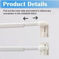thumbnail image 3 of 2 Pcs Tension Curtain Rod Outfit Hangers Magnet Curtain Rod Double Curtain Rod Curtain Tension Rods Screen Rod Curtain Rod Adjustable White Plastic, 3 of 5