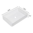 thumbnail image 6 of Mocoloo White Bathroom Sink 24"x16" Rectangle Bathroom Vessel Sink Modern Above Counter White Farmhouse 24 Inch Bathroom Sink Porcelain Ceramic Vanity Sink Art Basin, 6 of 6