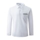 thumbnail image 3 of pstuiky camisetas de manga larga para hombre, Camisa deportiva de color liso para hombre con solapa y botones, manga larga, top/camisa con solapa top de hombre s, 3 of 5