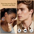 thumbnail image 4 of 18G Flat Back Earrings Stud Titanium Threadless Push Pop in Nose Rings Tragus Labret Cartilage Lip Medusa Conch Body Piercing Jewelry Hypoallergenic for Women Men, 4 of 10