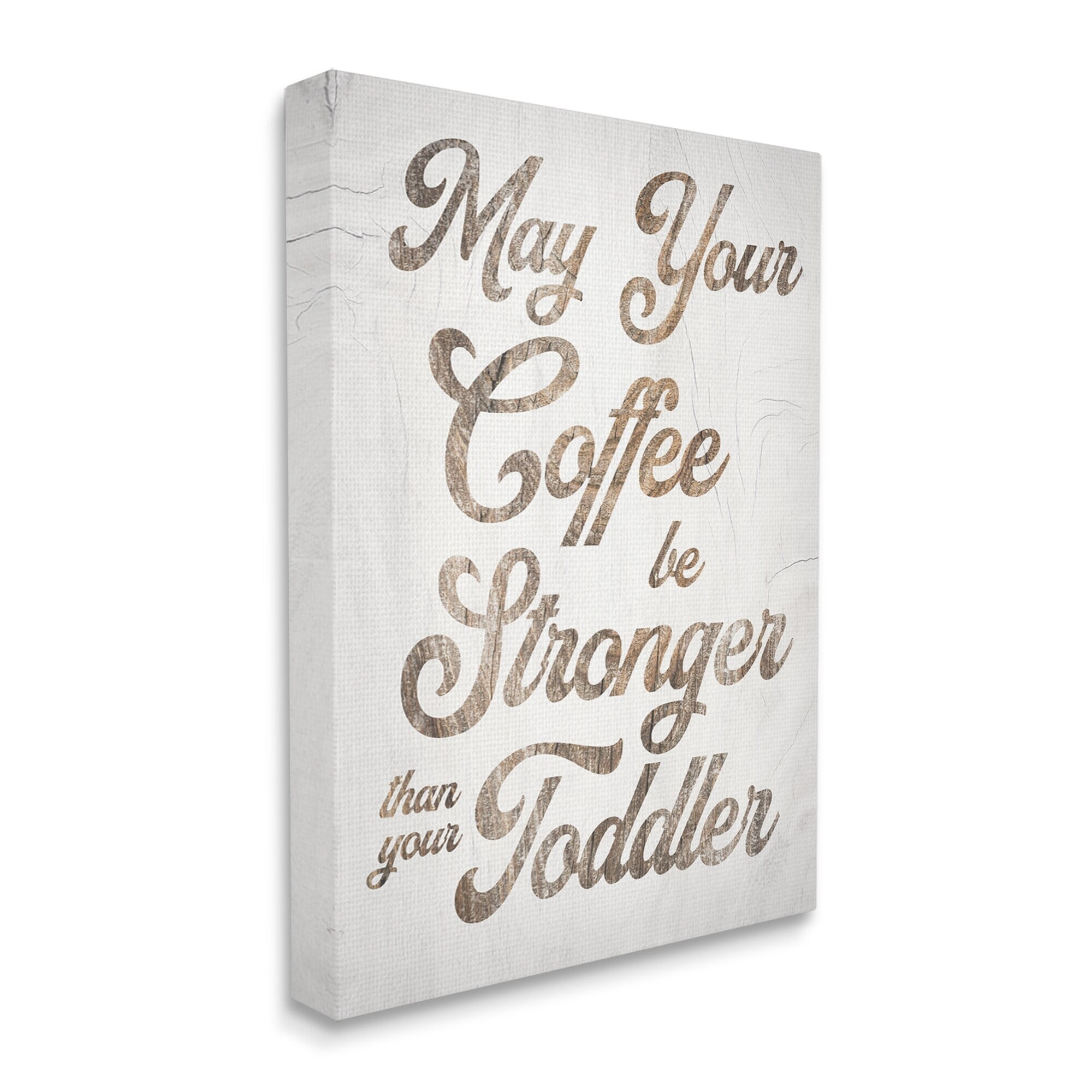 Stupell Industries Strong Coffee Vintage Grain Pattern Kitchen Typography Graphic Art Gallery Wrapped Canvas Print Wall Art, Design by Daphne Polselli