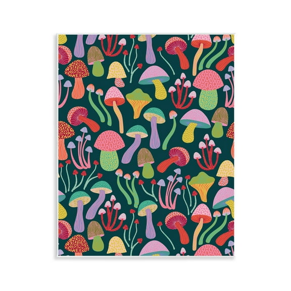 Stupell Industries Magical Times Mushrooms Plants & Flowers Painting Unframed Art Print Wall Art, 11 x 14