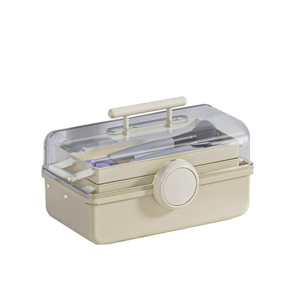 AYktou Organisateurs de Maison et Rangement Organisateur de Maquillage de Bureau Transparent et Haute Capacité Organisateur de Rangement Portable Spacieux pour Maquillage à Main pour Fête Intérieure