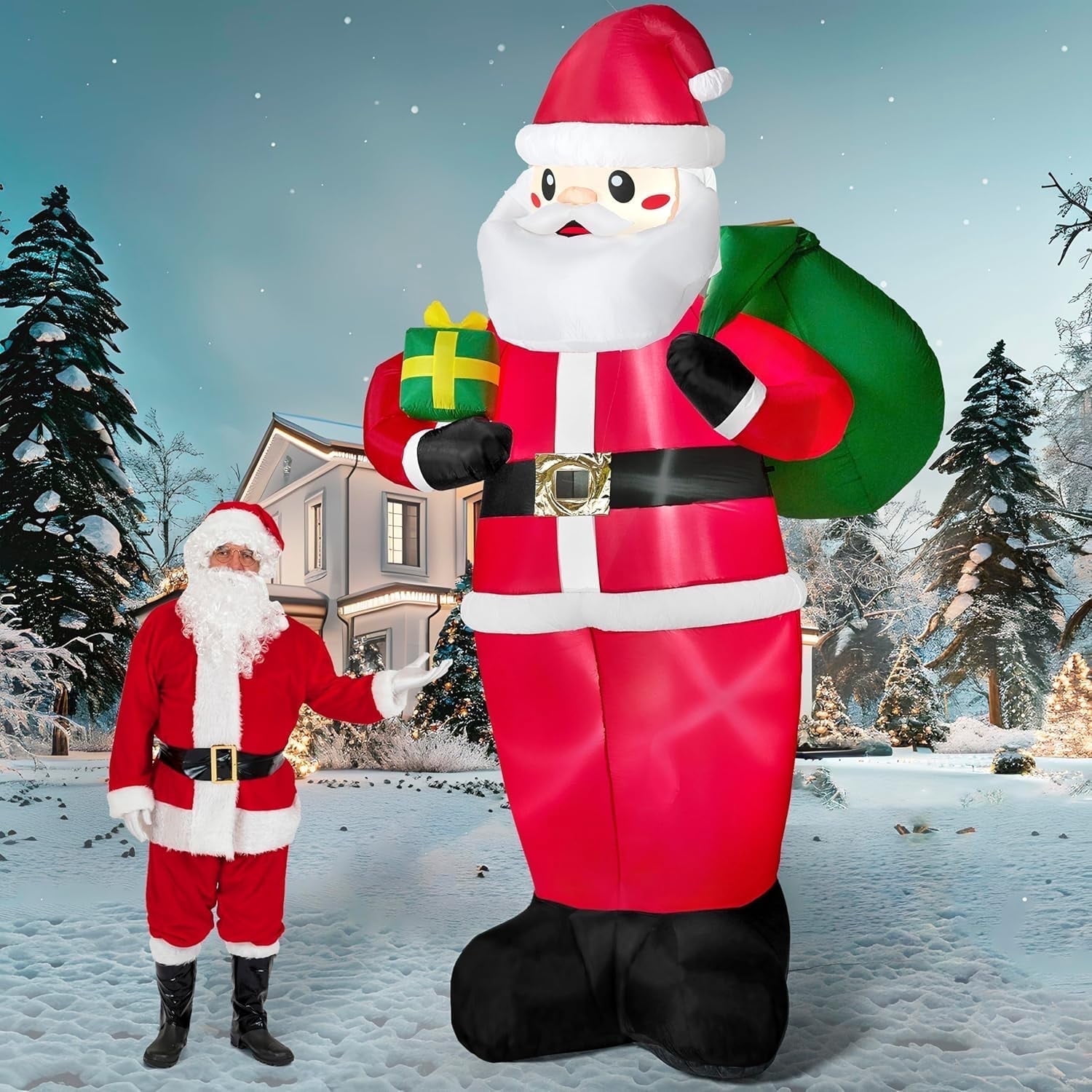 Joyfy 12 Ft Tall Giant Christmas Inflatable Santa with Gifts photo 1
