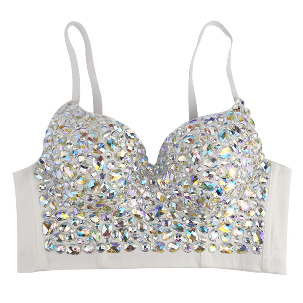 white glitter bustier