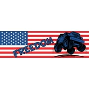 10in x 3in Off-Roading Freedom American Flag Bumper Sticker