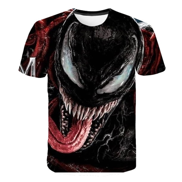 Marvel 2022 New Boys Summer Venom 2 Camiseta con estampado 3D Cuello redondo Camiseta de manga corta Casual Loose Hip Hop Niños Camisetas divertidas Tops14T zhangyuxiang CONDUJO