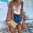 thumbnail image 6 of Joernso Long Sleeve Sun Women Cardigan Quick Drying Summer Open Front Bohemian Floral Printed Shirt for Beach, 6 of 8