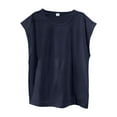 thumbnail image 4 of BXINGOHAI Mens Workout Tank Tops Muscle Cut Off Shirts Sleeveless Bodybuilding Gym T-Shirts Daily Tee Navy,L, 4 of 7