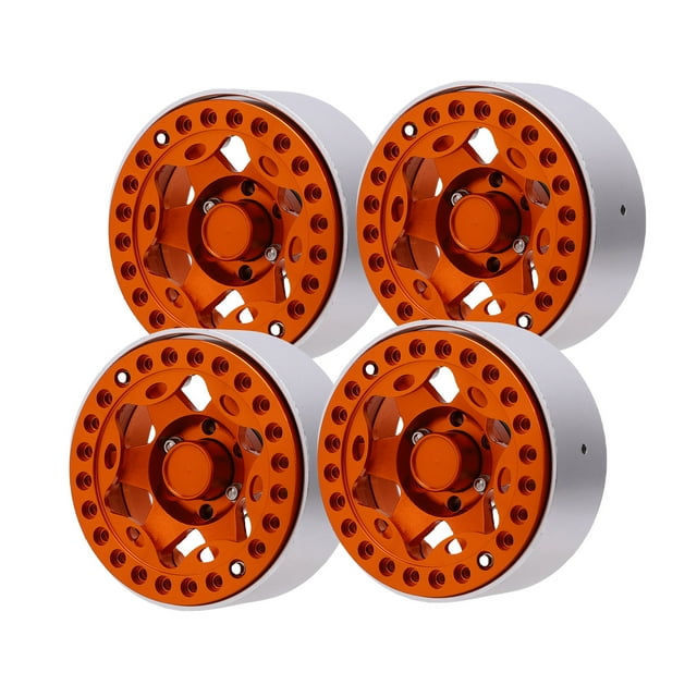 1.9 Inch Beadlock Wheel Rim Hub, Easy To Install 4PCS Rustproof RC Wheel Hub for Upgrading Blue,Orange