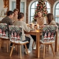 thumbnail image 5 of Christmas Tree Gnomes Chair Covers Set of 6 Winter Snowflake Eucalyptus Leaves Black Chair Back Covers Stretch Removable Washable Slipcovers Protector for Dining Room Kitchen Party Decor, 5 of 5