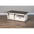 thumbnail image 4 of Sunny Designs 48" French Country Barn Door Coffee Table in Off-White/Dark Brown, 4 of 9