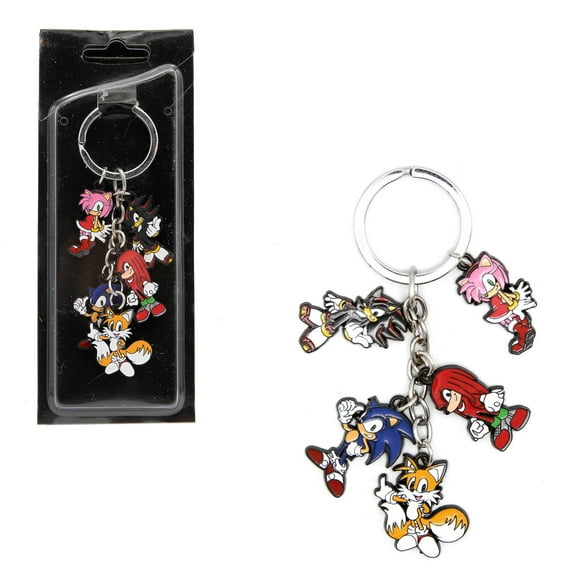 Sonic Tails Knuckles Shadow Amy - Sonic The Hedgehog 1" Keychain 5 pc. Pendant