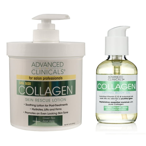 Advanced Clinicals Collagen Body Care Set. Lifting Collagen Body Oil