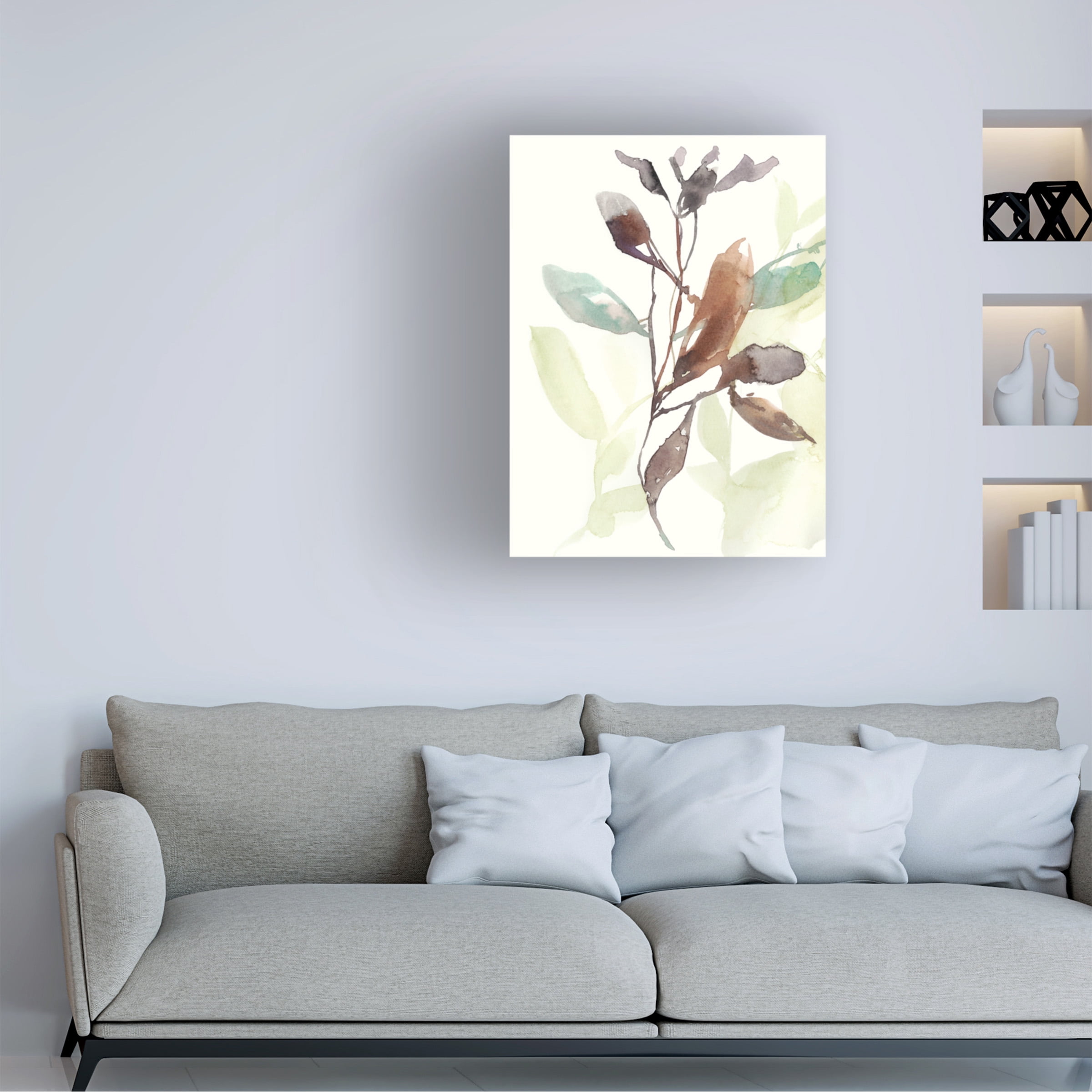Jennifer Goldberger 'Rusty Sienna Leaves I' Canvas Art