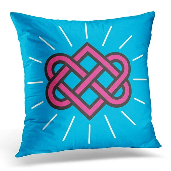 EREHome Blue Celtic Love Knot Design Classic with Entwined Heart Shapes Symbolizing Eternal and Symmetry Green Pillow Case Pillow Cover 20x20 inch