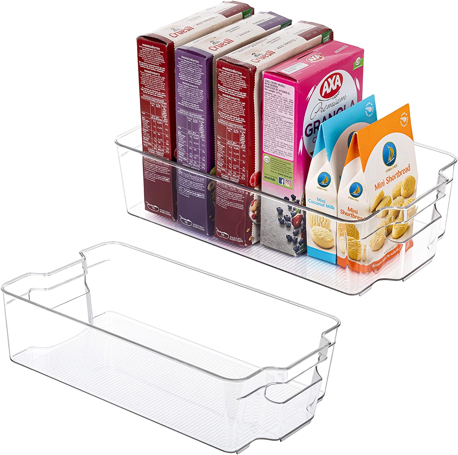 iDesign Plastic Storage Bin with Handles for Kitchen Freezer Pantry and