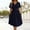 (Fashion 62)Navy, variant on Fashion Women Solid Color V-Neck Short Sleeve Mid Calf Dress Summer Casual Comfortable Knee-Length Dress