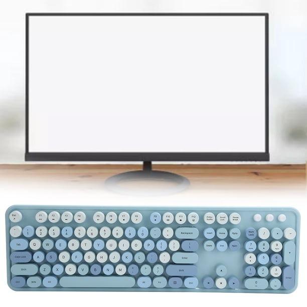 Teclado inalámbrico 24 Ghz 104 teclas diseño de máquina de escribir vintage teclado inalámbrico con ratón teclado mecánico para juegos para PC portátil ANGGREK Otros