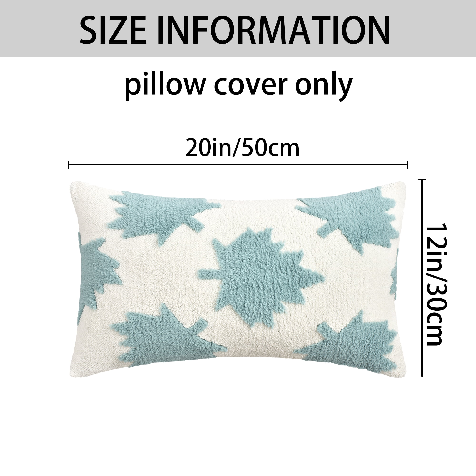 Unique Bargains Pack of 2 Maple Leaf Jacquard Throw Pillow Covers 20"x12" Blue