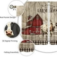 thumbnail image 2 of Farmhouse Farm Kitchen Curtains Rustic Vintage Cute Animal Short Curtains for Windows Country Cow Barn Buffalo Checked Windmill Rod Pocket Small Cafe Window Treatment Drapes 2 Panels (26x36 Inch), 2 of 6