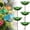 Green, variant on Metal Flower Garden Stakes Bird Bath, Everlasting Garden Blooms, Handmade Metal Flower Garden Stake with Bird Bath & pollinator Water Station, Decorative Outdoor Yard Art (Pink,1pc)